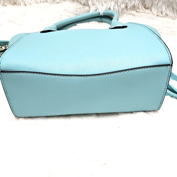 Nine West Darlington Mini Crossbody Handbag Satchel Tiffany Blue Color - Picture 4 of 9